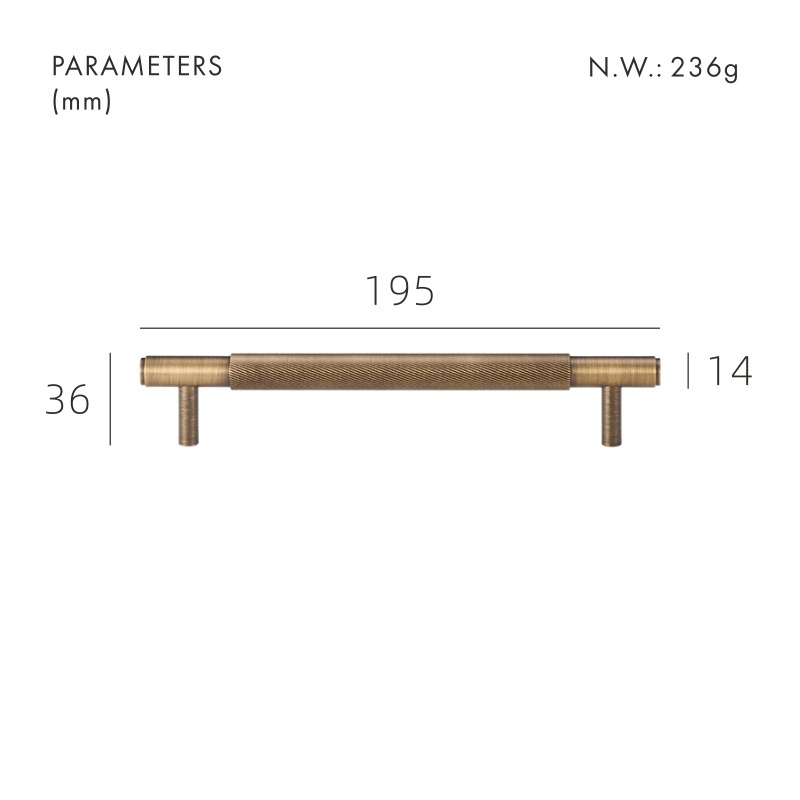 SAINZ Tiradores de latón macizo