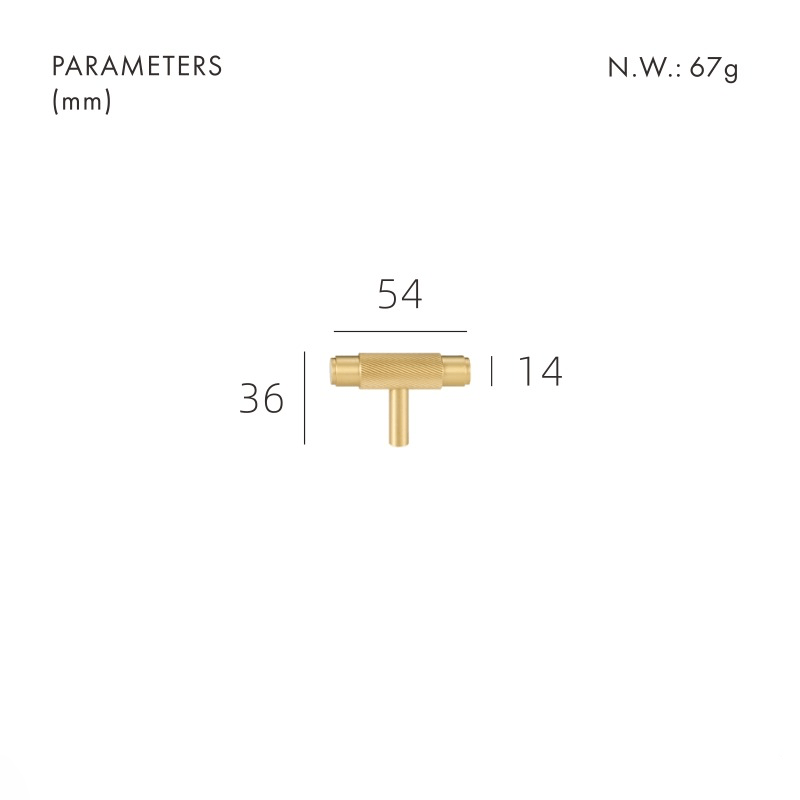 SAINZ Barra a T in ottone massiccio 6 SAINZ Barra a T in ottone massiccio