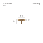 SAINZ Barra a T in ottone massiccio