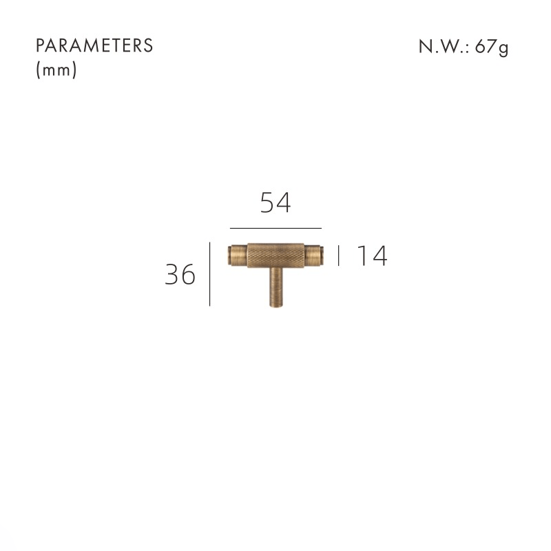 SAINZ Barra a T in ottone massiccio 7 SAINZ Barra a T in ottone massiccio