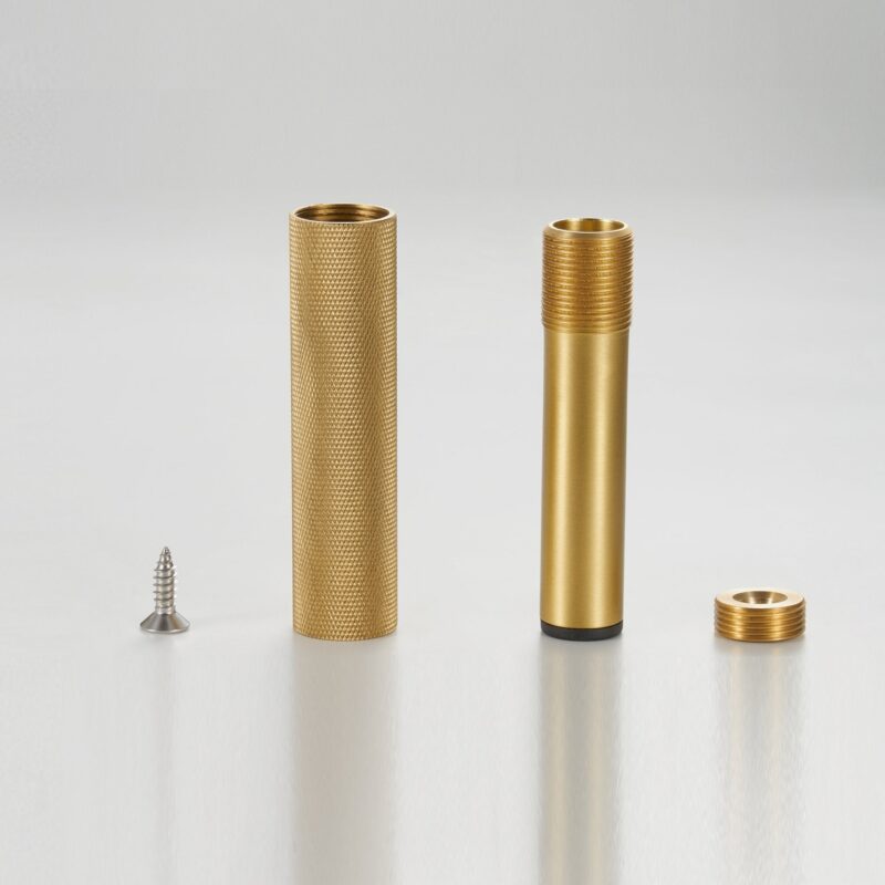 Pieds de meuble moletés en laiton massif STEN 9 Pieds de meuble moletés en laiton massif STEN