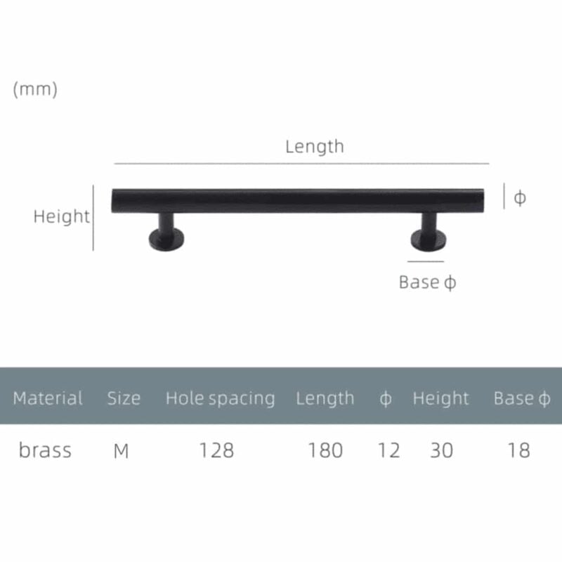 STROKKA Tiradores de latón macizo cepillado