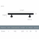 STROKKA Tiradores de latón macizo cepillado