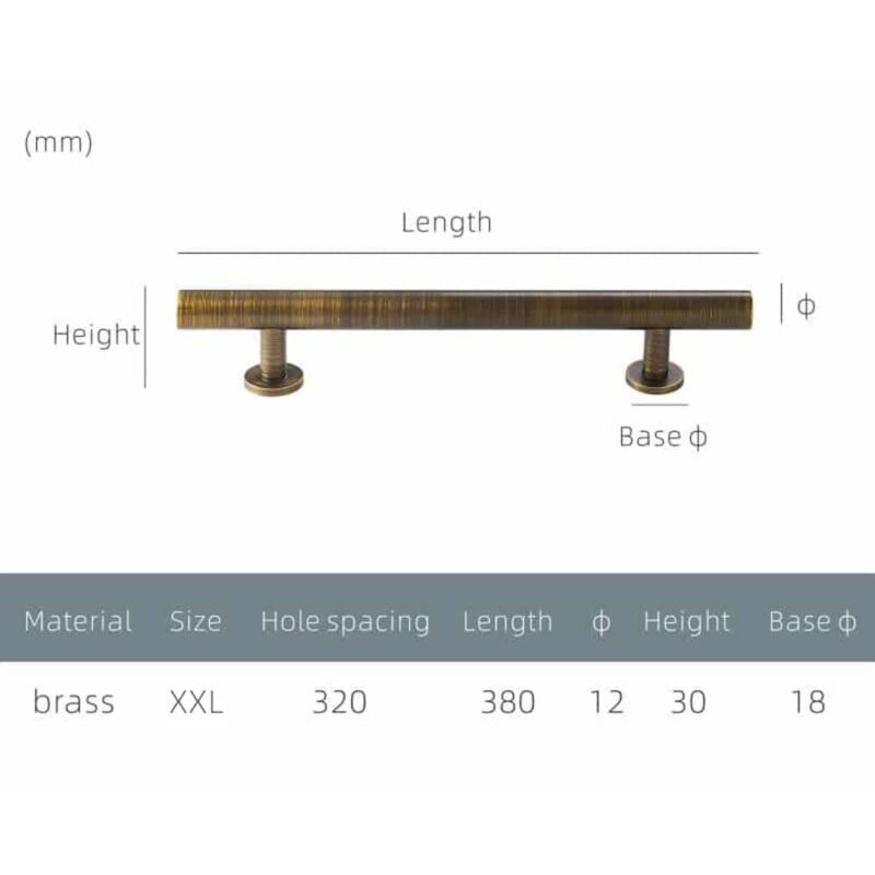 STROKKA Tiradores de latón macizo cepillado