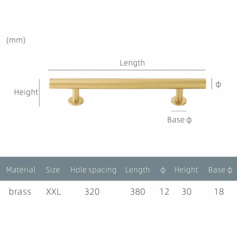 STROKKA Tiradores de latón macizo cepillado