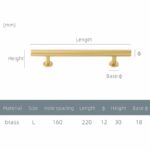 STROKKA Tiradores de latón macizo cepillado