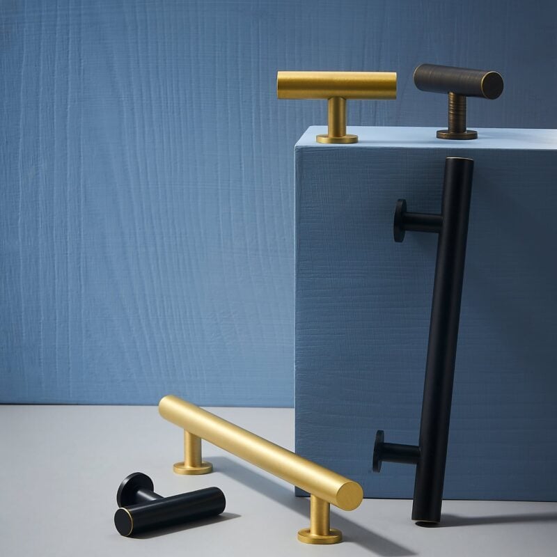 STROKKA Tiradores de latón macizo cepillado