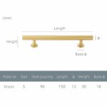 STROKKA Tiradores de latón macizo cepillado