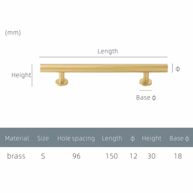STROKKA Tiradores de latón macizo cepillado