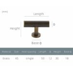 STROKKA Barres en T en laiton massif brossé