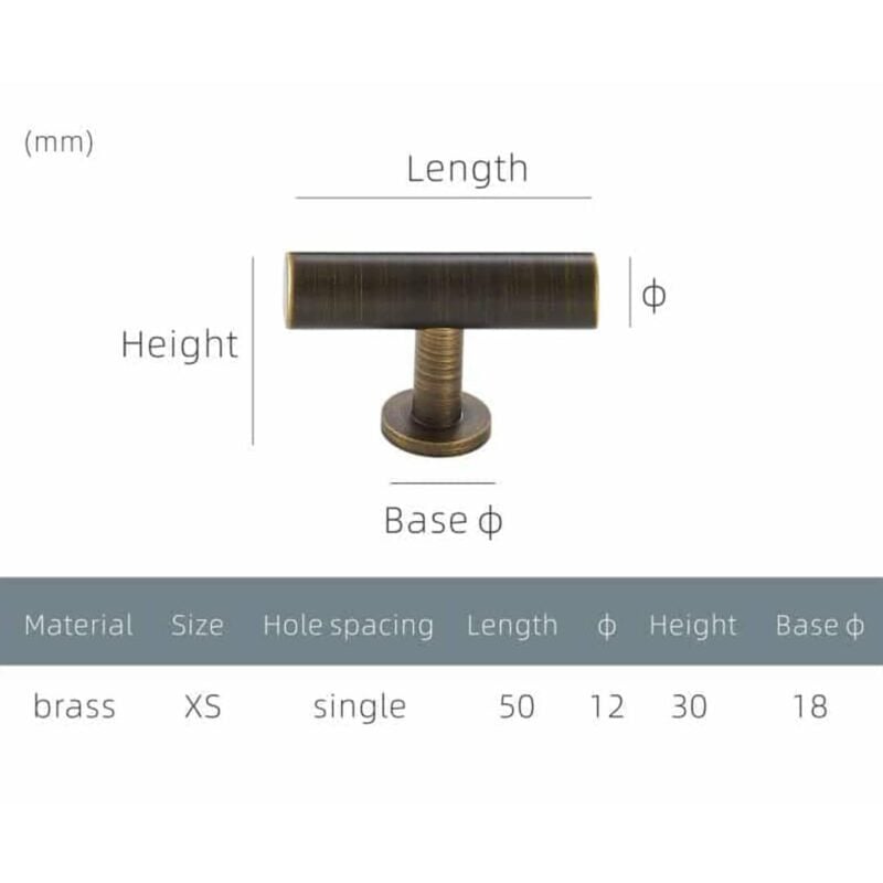 STROKKA Barres en T en laiton massif brossé