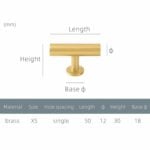 STROKKA Barres en T en laiton massif brossé