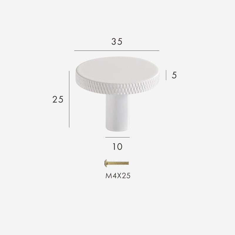 SYRA Massiver Messingknopf mit Rändelung