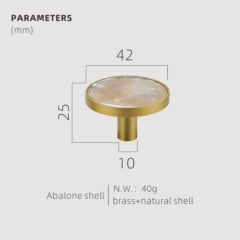 Pomos acrílicos y de concha de latón macizo TESTA