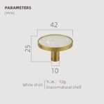 Pomos acrílicos y de concha de latón macizo TESTA