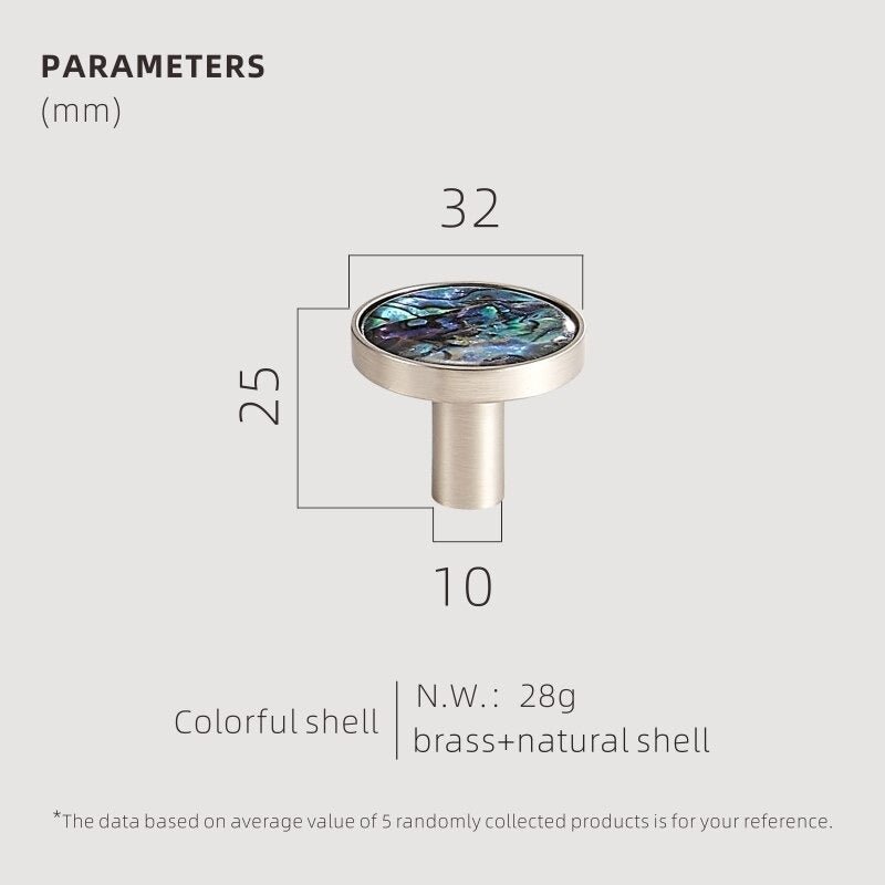 Pomos acrílicos y de concha de latón macizo TESTA