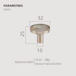 Pomos acrílicos y de concha de latón macizo TESTA