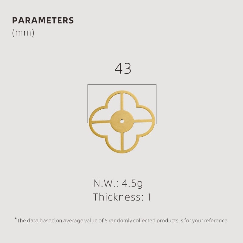 TESTA Massive Messing-Klee-Rückplatte