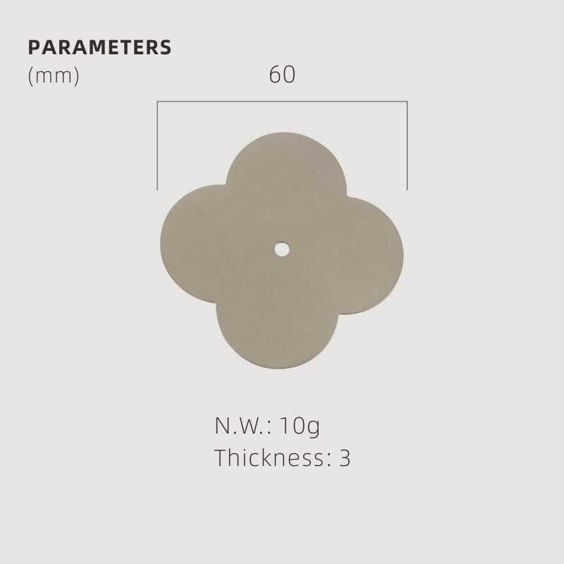 TESTA Massive Messing-Klee-Rückplatte