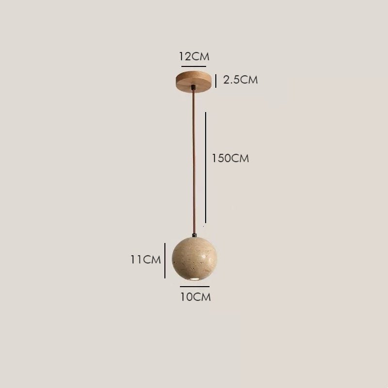 THERA Pendelleuchte aus Stein und Walnuss