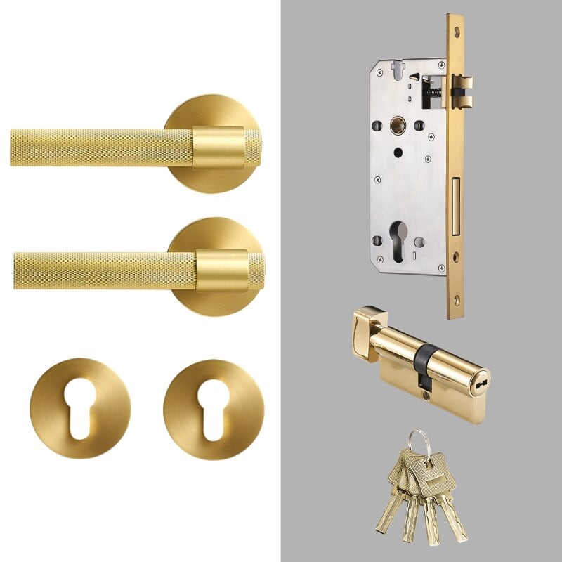 TOLLO Brass Lever Door Handle & Lock Set