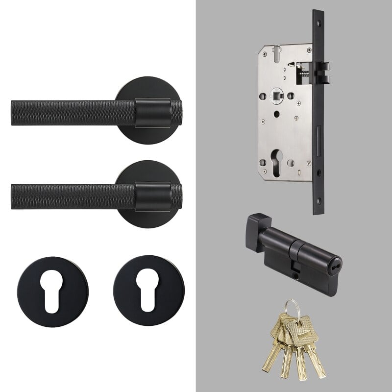 TOLLO Brass Lever Door Handle & Lock Set