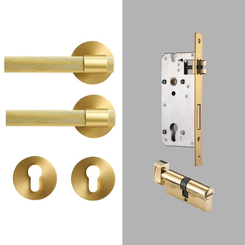 TOLLO Brass Lever Door Handle & Lock Set