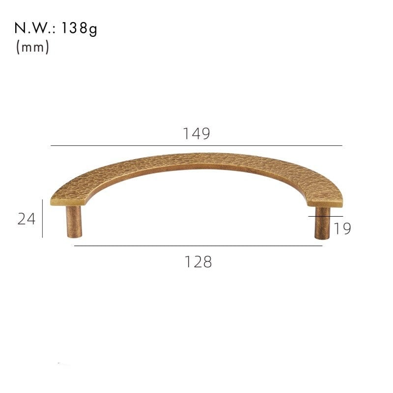VEDA Gehamerde messing handgrepen