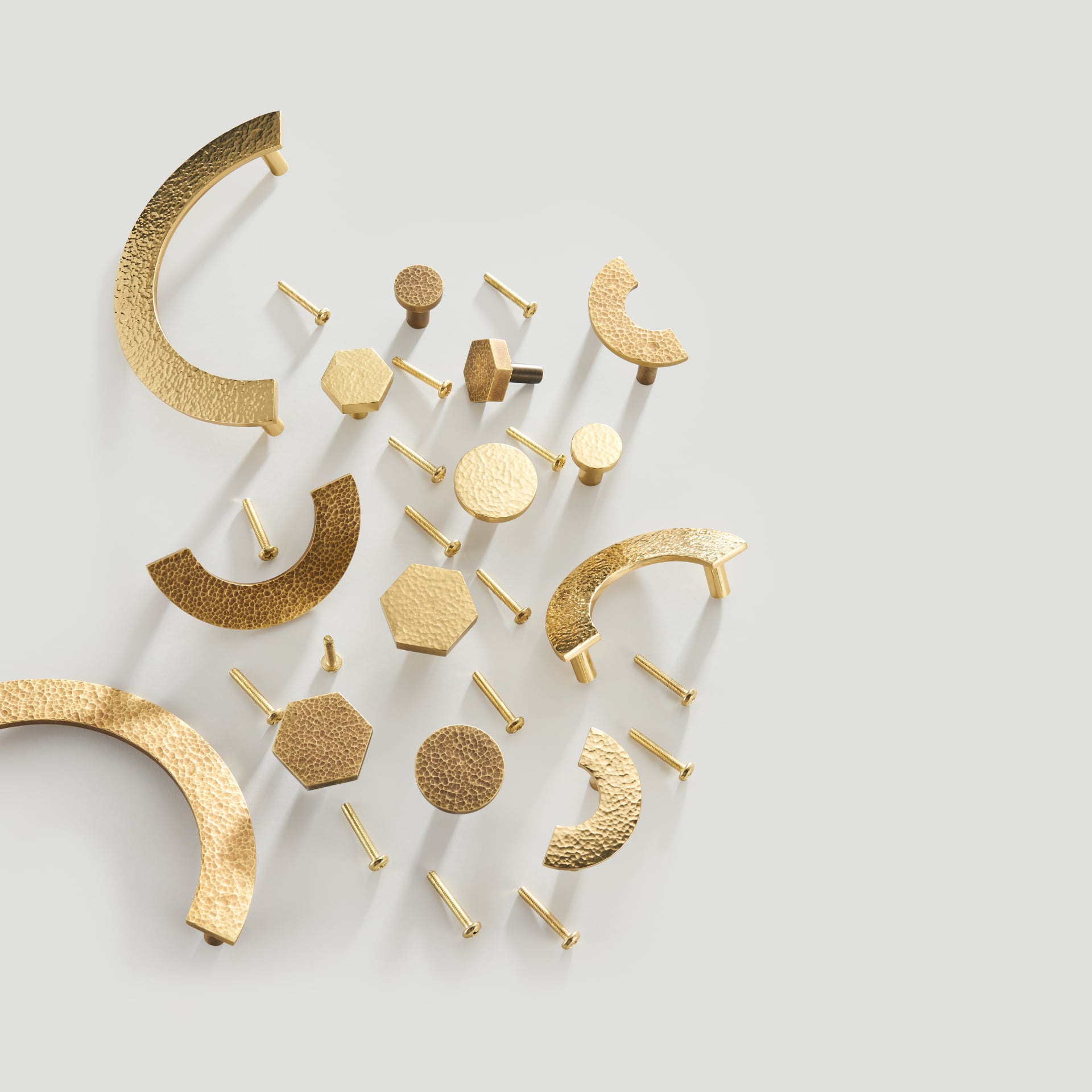 VEDA Gehamerde messing handgrepen