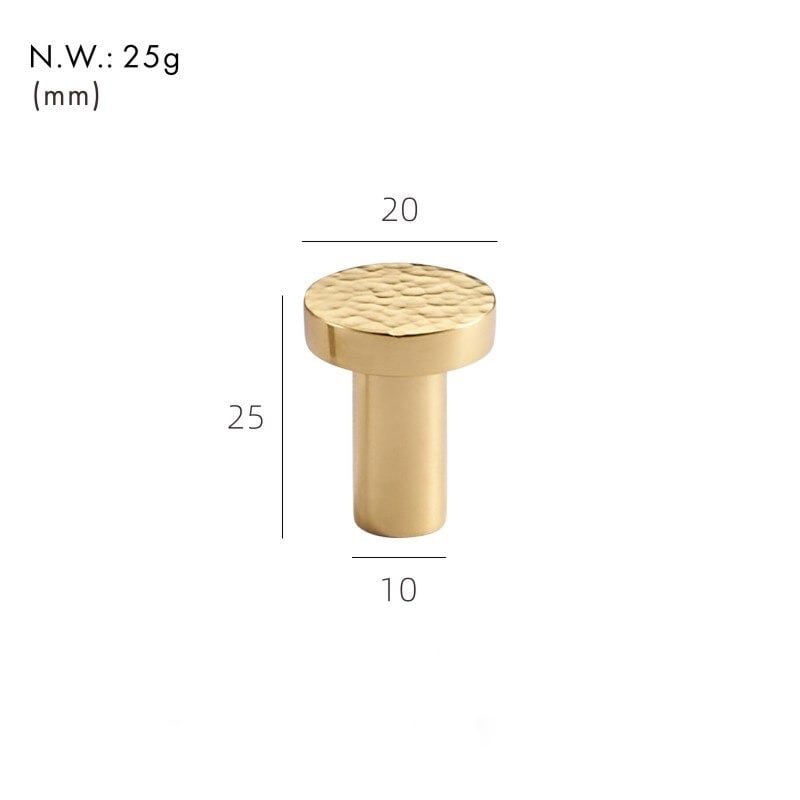 Pomelli in ottone martellato VEDA