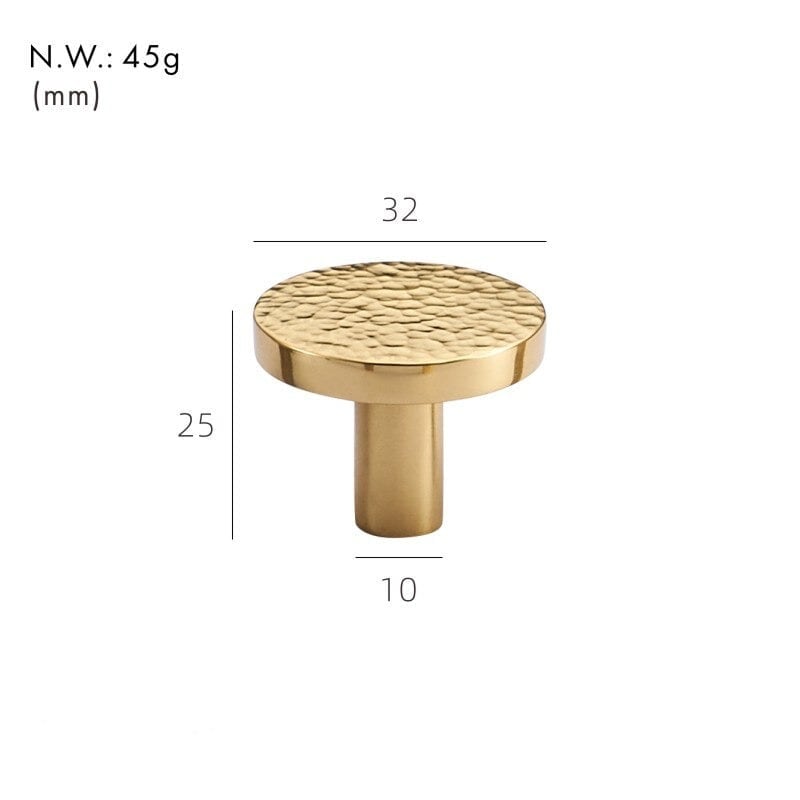 Pomelli in ottone martellato VEDA