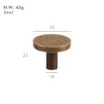 Pomelli in ottone martellato VEDA