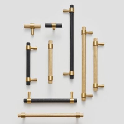 Handcrafted solid brass hardware and lighting. 58 VENTO Solid Brass Handles