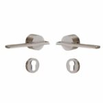 VERTO Ensemble de poignée de porte et de serrure à levier en laiton massif