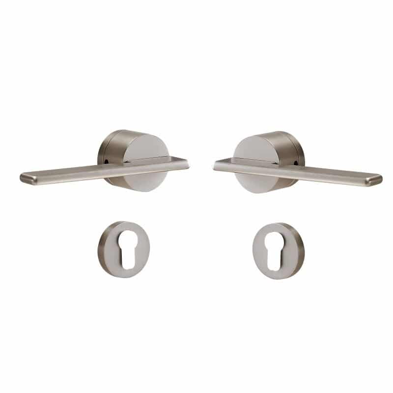 VERTO Ensemble de poignée de porte et de serrure à levier en laiton massif