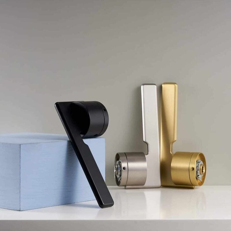 VERTO Ensemble de poignée de porte et de serrure à levier en laiton massif