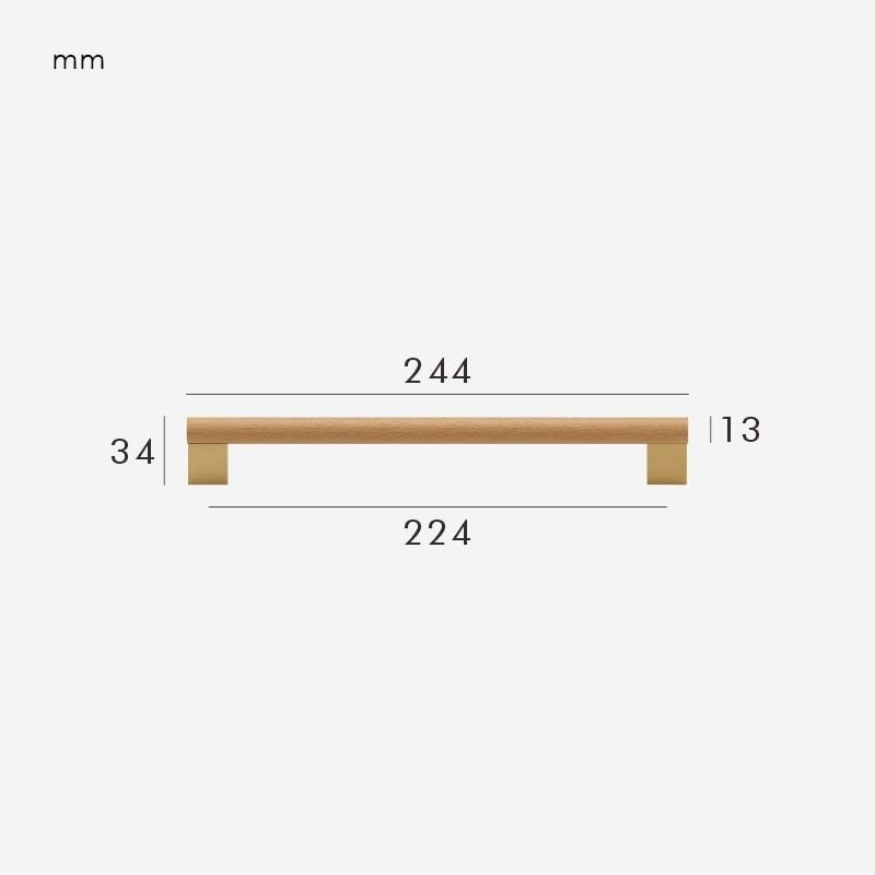 Manijas XYLO de haya y latón