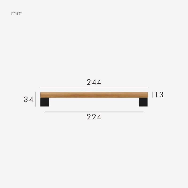 Manijas XYLO de haya y latón